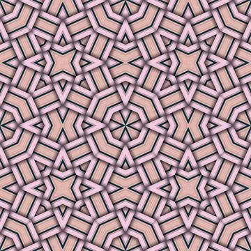 Star seamless pattern. Woven pattern of lines. Stock Illustration