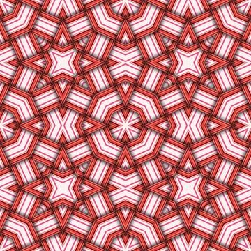 Star seamless pattern. Woven pattern of lines. Stock Illustration