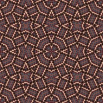 Star seamless pattern. Woven pattern of lines. Stock Illustration