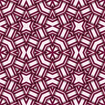 Star seamless pattern. Woven pattern of lines. Illustrazione stock