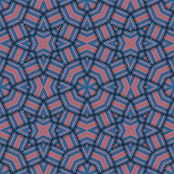 Star seamless pattern. Woven pattern of lines. Stock Illustration