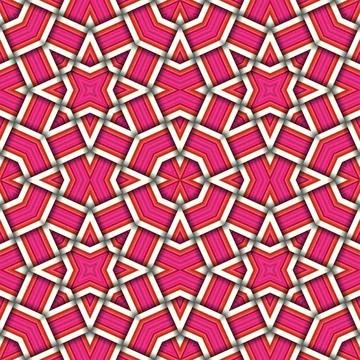 Star seamless pattern. Woven pattern of lines. Stock Illustration