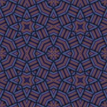 Star seamless pattern. Woven pattern of lines. Stock Illustration