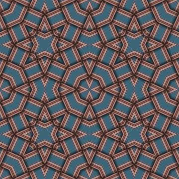 Star seamless pattern. Woven pattern of lines. Stock Illustration