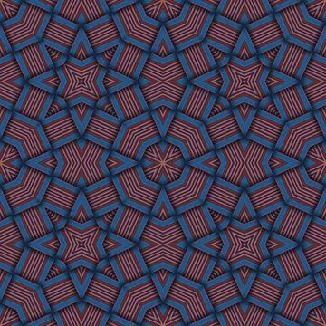 Star seamless pattern. Woven pattern of lines. Stock Illustration