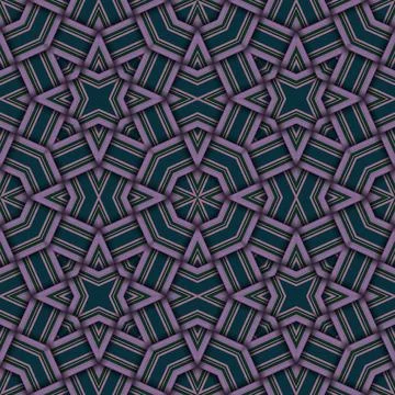 Star seamless pattern. Woven pattern of lines. Stock Illustration