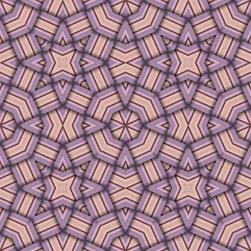 Star seamless pattern. Woven pattern of lines. Stock Illustration