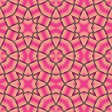 Star seamless pattern. Woven pattern of lines. Stock Illustration
