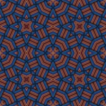 Star seamless pattern. Woven pattern of lines. Stock Illustration