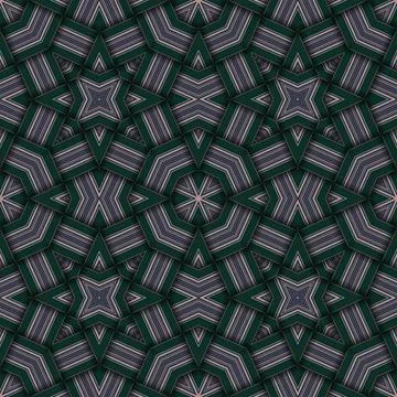 Star seamless pattern. Woven pattern of lines. Stock Illustration