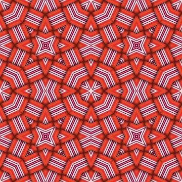 Star seamless pattern. Woven pattern of lines. Stock Illustration