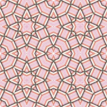 Star seamless pattern. Woven pattern of lines. Stock Illustration