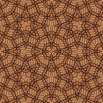 Star seamless pattern. Woven pattern of lines. Stock Illustration