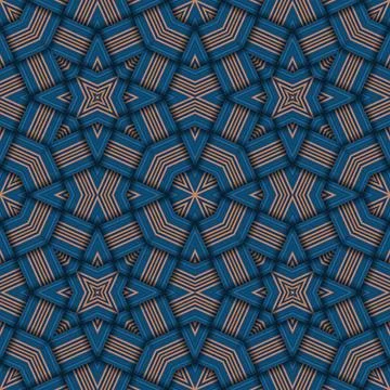 Star seamless pattern. Woven pattern of lines. Stock Illustration