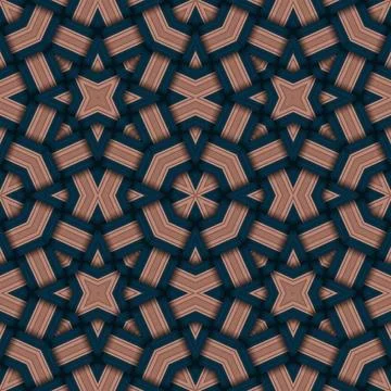 Star seamless pattern. Woven pattern of lines. Stock Illustration