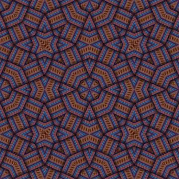 Star seamless pattern. Woven pattern of lines. Stock Illustration