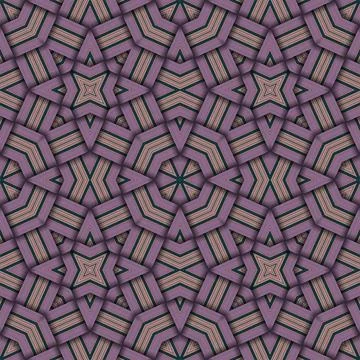 Star seamless pattern. Woven pattern of lines. Illustrazione stock