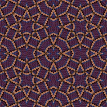 Star seamless pattern. Woven pattern of lines. Stock Illustration
