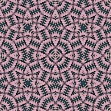 Star seamless pattern. Woven pattern of lines. Stock Illustration