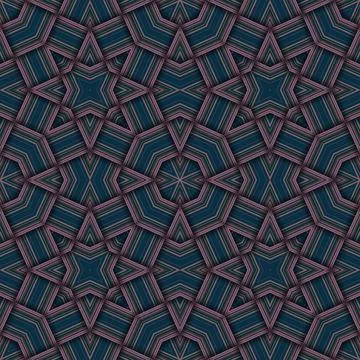 Star seamless pattern. Woven pattern of lines. Stock Illustration