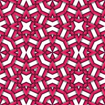 Star seamless pattern. Woven pattern of lines. Stock Illustration
