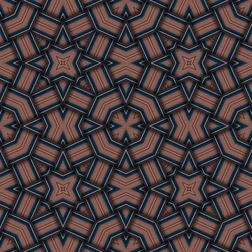 Star seamless pattern. Woven pattern of lines. Stock Illustration