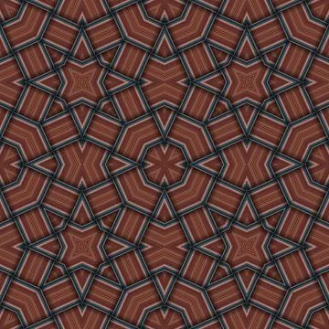 Star seamless pattern. Woven pattern of lines. Stock Illustration