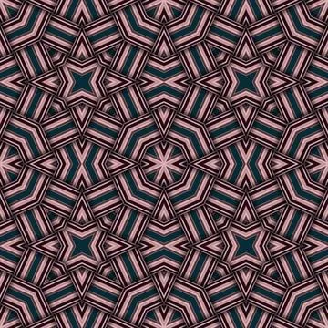 Star seamless pattern. Woven pattern of lines. Stock Illustration