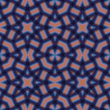 Star seamless pattern. Woven pattern of lines. Stock Illustration