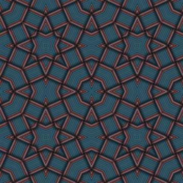Star seamless pattern. Woven pattern of lines. Stock Illustration