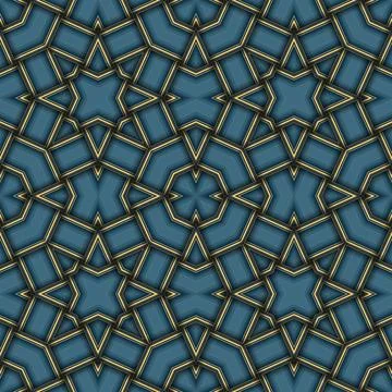 Star seamless pattern. Woven pattern of lines. Stock Illustration