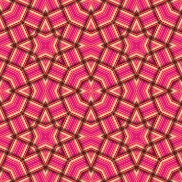 Star seamless pattern. Woven pattern of lines. Stock Illustration