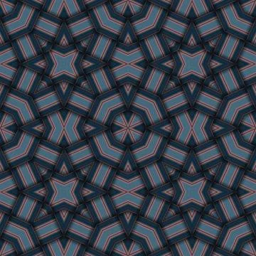 Star seamless pattern. Woven pattern of lines. Stock Illustration