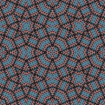 Star seamless pattern. Woven pattern of lines. Stock Illustration