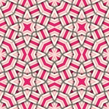 Star seamless pattern. Woven pattern of lines. Stock Illustration