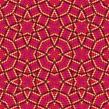 Star seamless pattern. Woven pattern of lines. Stock Illustration