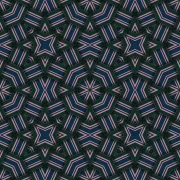 Star seamless pattern. Woven pattern of lines. Stock Illustration