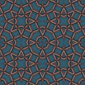Star seamless pattern. Woven pattern of lines. Stock Illustration