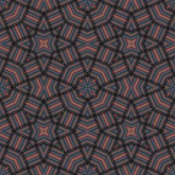 Star seamless pattern. Woven pattern of lines. Stock Illustration