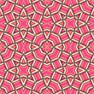 Star seamless pattern. Woven pattern of lines. Stock Illustration