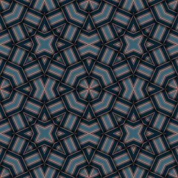 Star seamless pattern. Woven pattern of lines. Stock Illustration