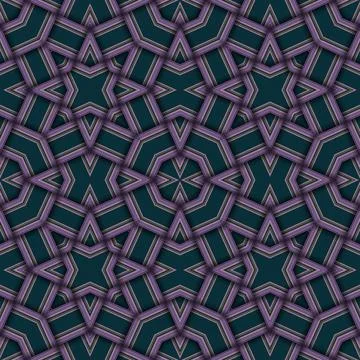 Star seamless pattern. Woven pattern of lines. Stock Illustration