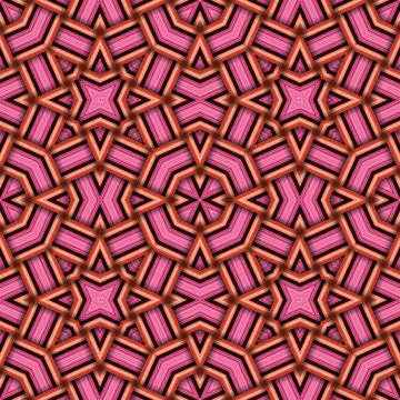 Star seamless pattern. Woven pattern of lines. Stock Illustration