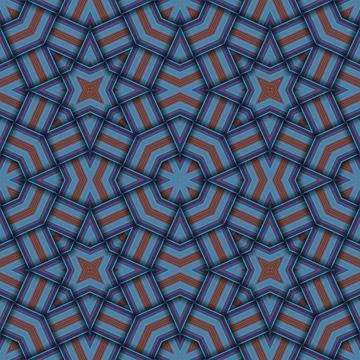 Star seamless pattern. Woven pattern of lines. Stock Illustration