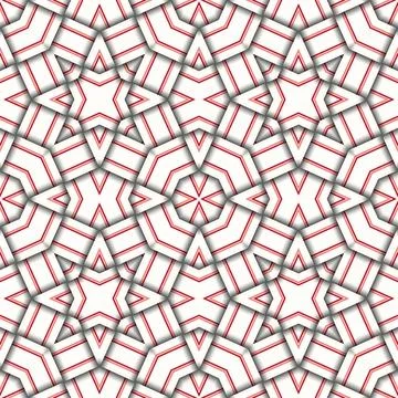 Star seamless pattern. Woven pattern of lines. Stock Illustration