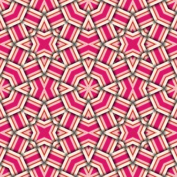Star seamless pattern. Woven pattern of lines. Stock Illustration