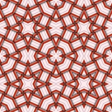 Star seamless pattern. Woven pattern of lines. Stock Illustration