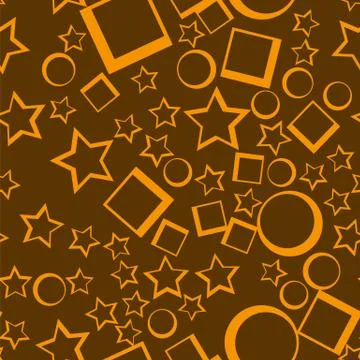 Star seamless pattern. Yellow stars on dark background abstract wallpaper Stock Illustration