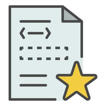 Star security document icon color outline vector Illustrazione stock