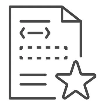 Star security document icon, outline style Stock Illustration